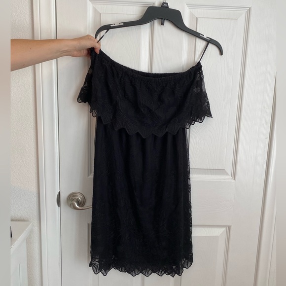 Express Black Lace strapless Mini Dress - Picture 1 of 6